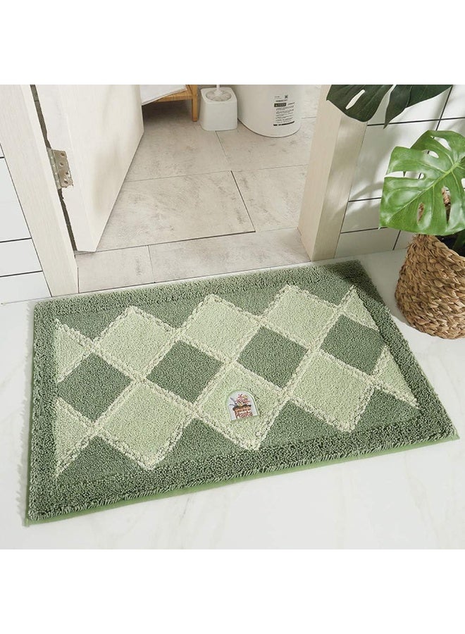 EBREEZZ Diamond Pattern Bathroom Floor Mat – Ultra Soft & Highly Absorbent Non-Slip Bath Rug - Image 1